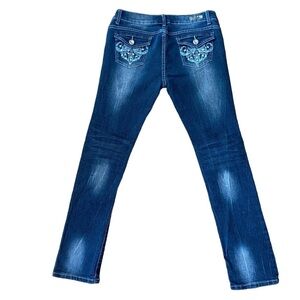 TOUCH Me jeans crystal embellishments flap pockets low rise ripped size 11-12